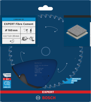 BoschEXPERT 纤维水泥圆锯片 160 毫米，用于切割纤维水泥。